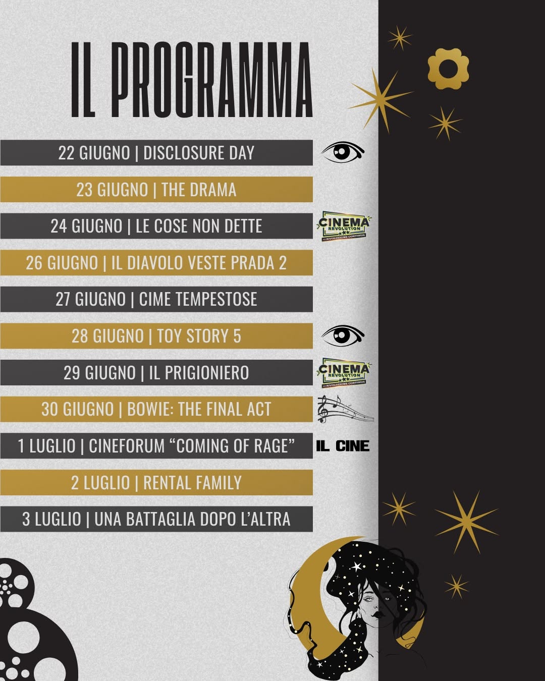 programma moretto sotto le stelle 2026