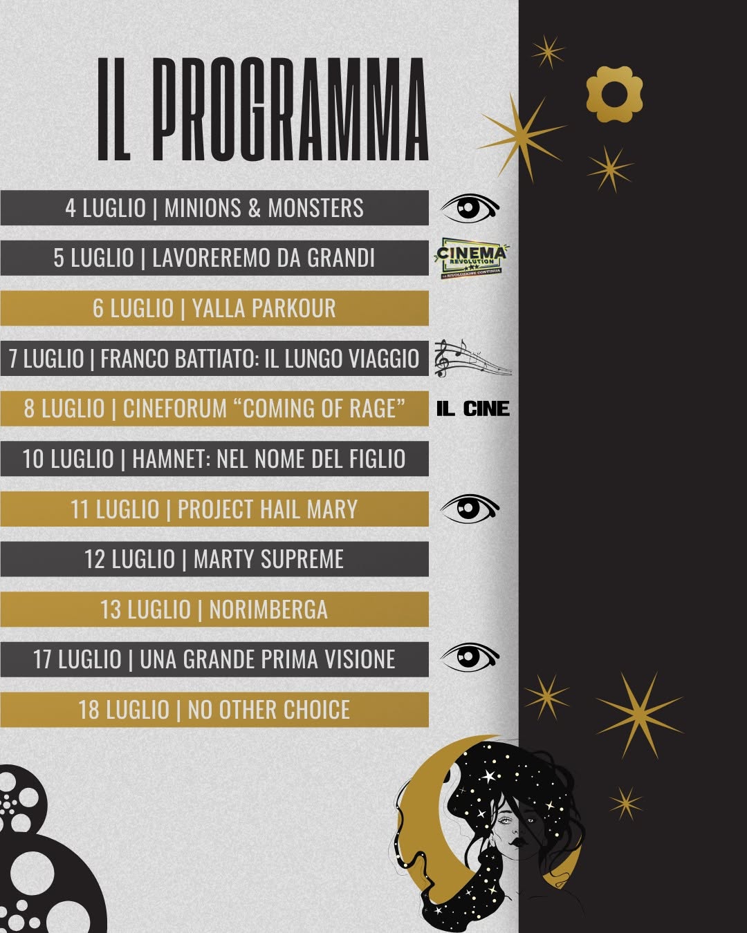 programma moretto sotto le stelle 2026
