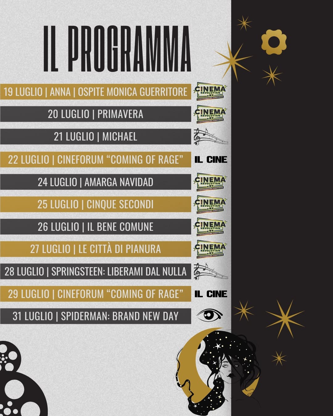 programma moretto sotto le stelle 2026