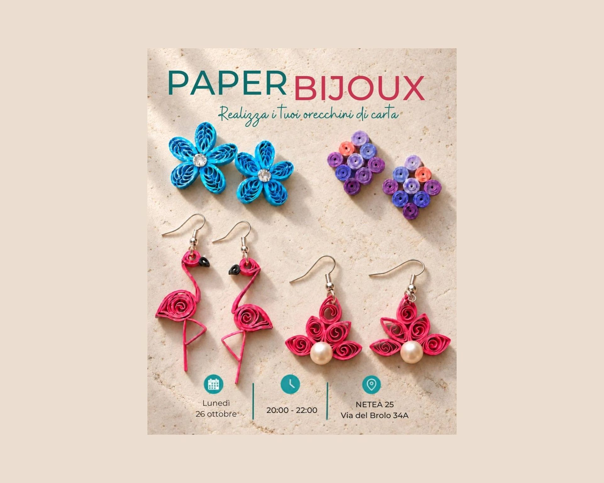 Paper bijoux-orecchini fatti a mano