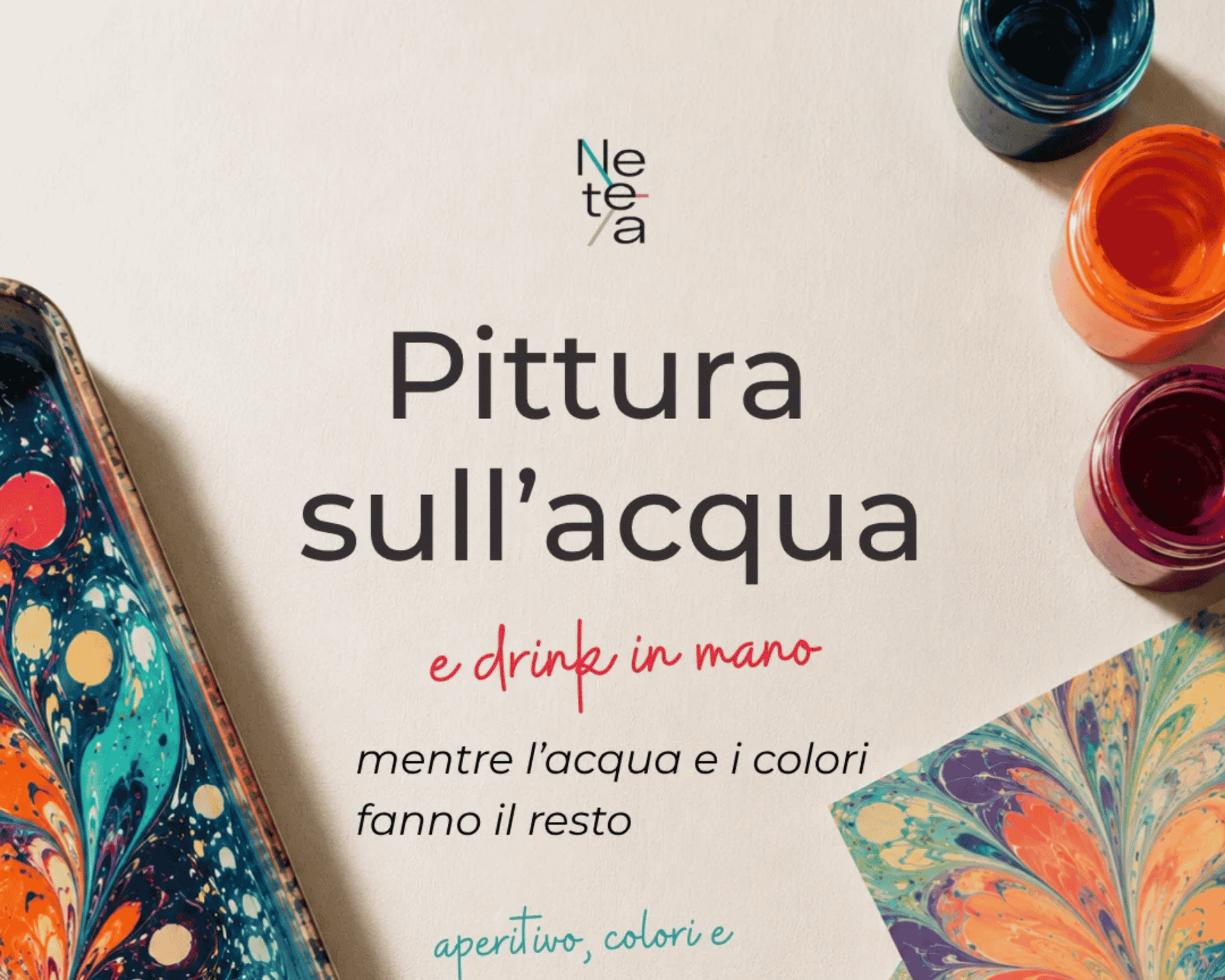 pittura sull'acqua evento netea25 workshop
