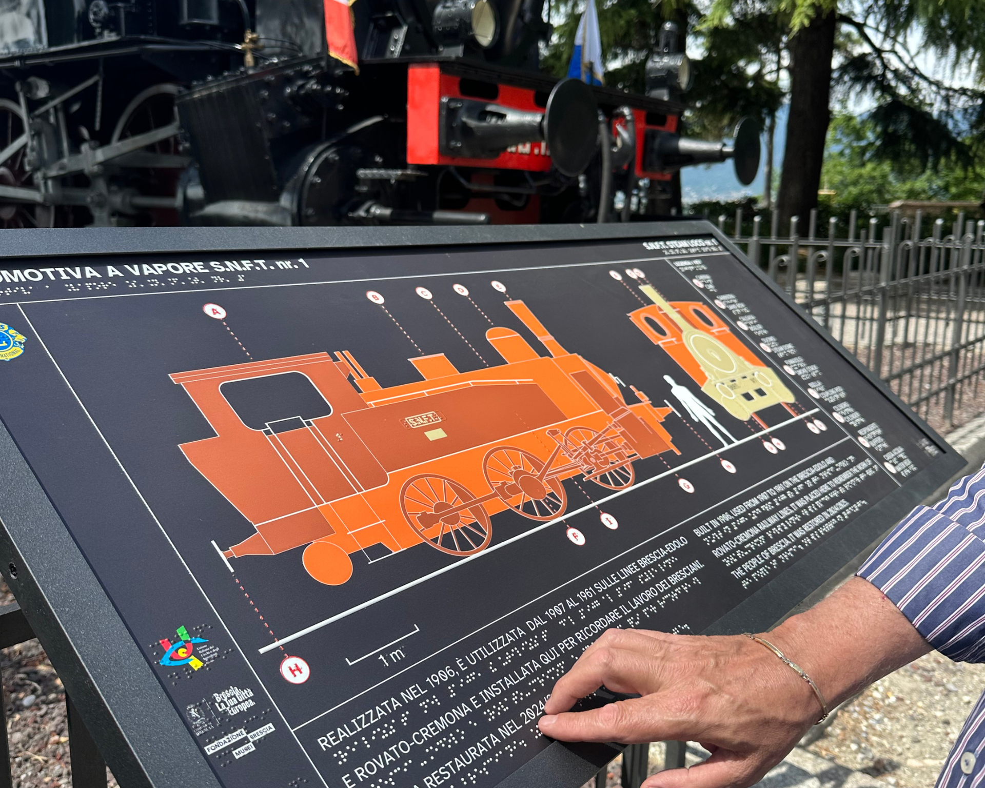 Pannello Locomotiva Cidneo per non vedenti