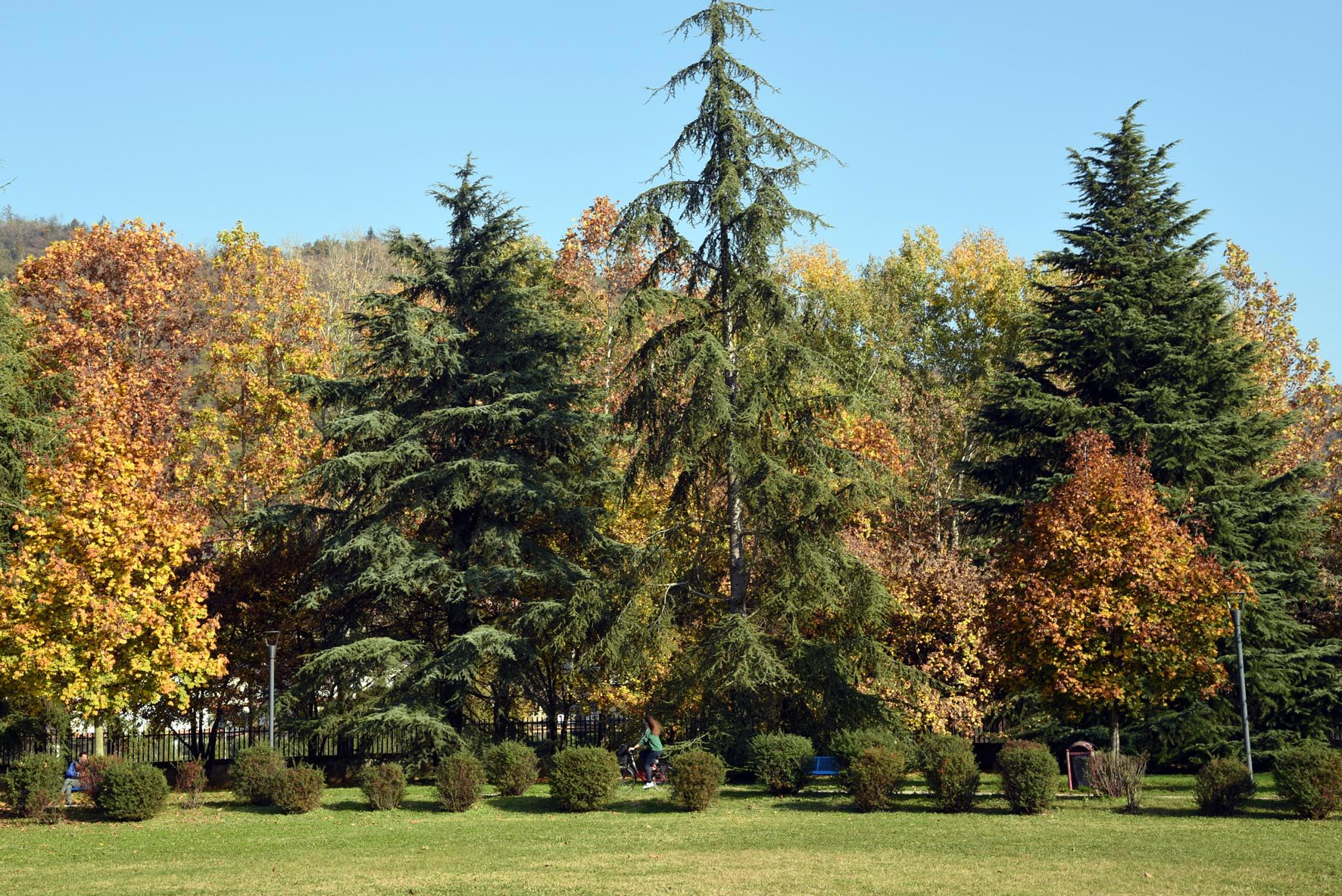 Vista del Parco Castelli a Brescia in autunno