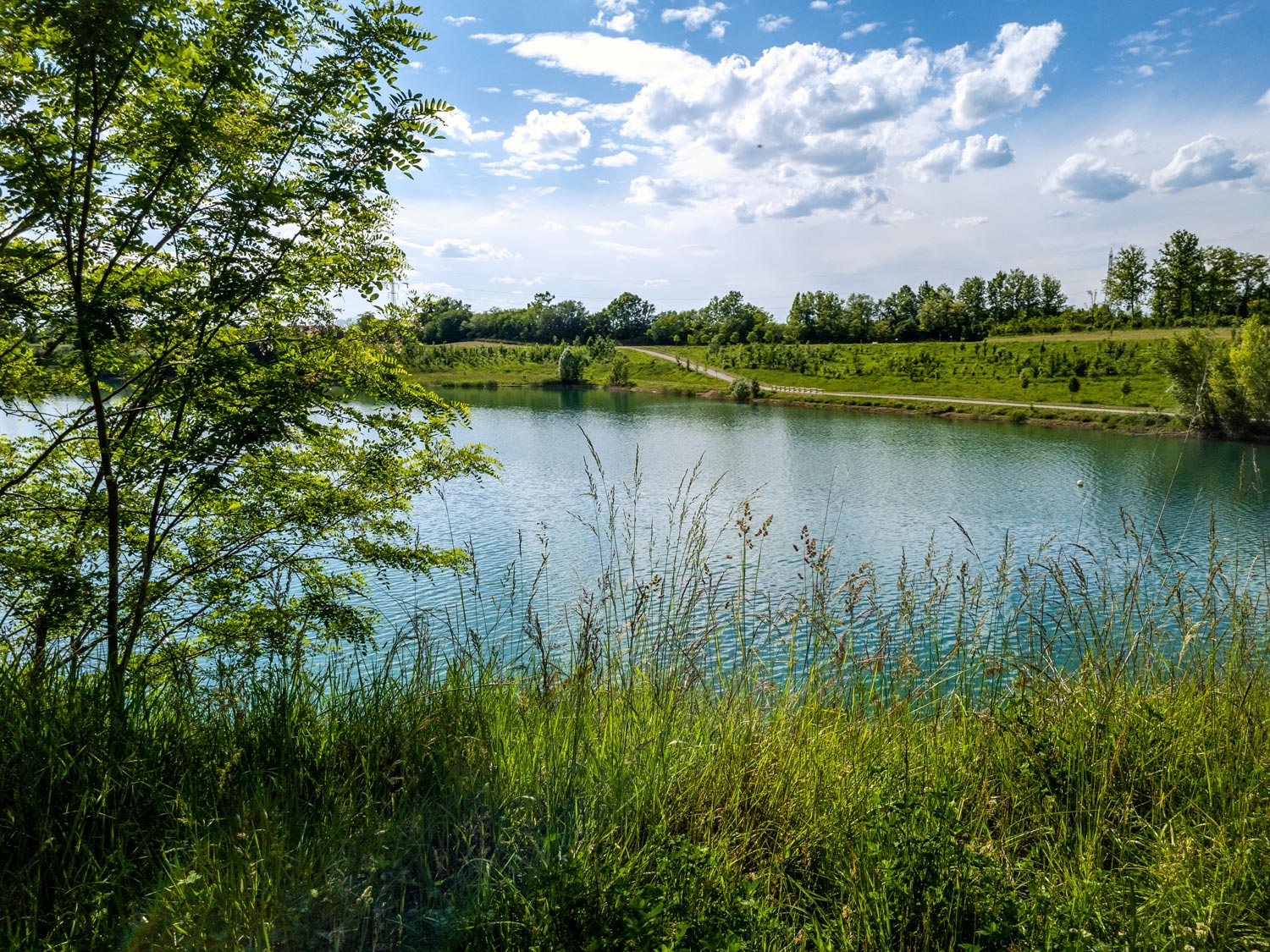 Vista del laghetto del Parco delle Cave, meraviglioso luogo per trekking nella natura